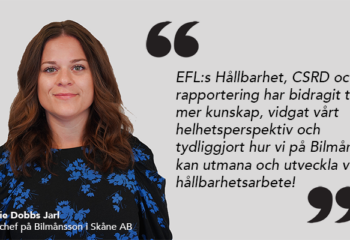 Katie Dobbs Jarl på Bilmånsson om EFL Hållbarhet, CSRD och rapportering