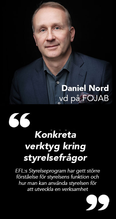 Daniel Nord, vd på FOJAB om EFL:s Styrelseprogram